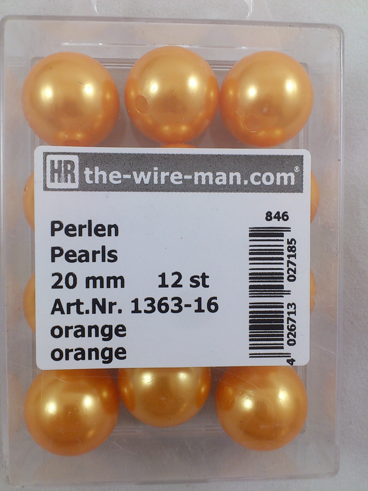 Pearls orange 20 mm. 12 p.